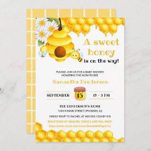 Sweet Honey Bee Baby Shower Invite