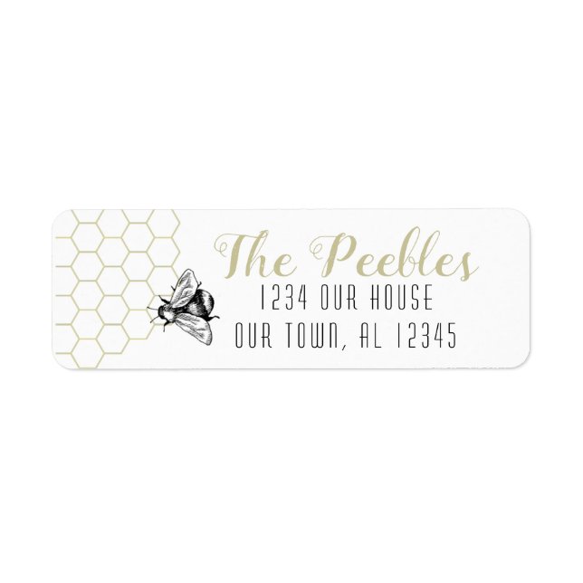 Sweet Honey Bee Custom Address Labels (Front)