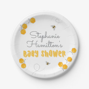Sweet Honey Bee Gender Neutral Baby Shower Paper Plate