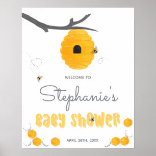 Sweet Honey Bee Gender Neutral Baby Shower Welcome Poster