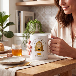 Sweet Honey Bee Love Phrase Watercolor Mug