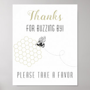 Sweet Honey Bee Party Decor Favour Sign