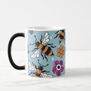 Sweet Honey Bees Pattern Magic Mug