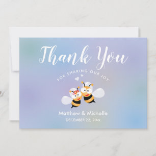 Sweet Honey Meant To Bee Couple Wedding Thank You Card