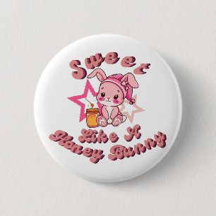 Sweet Honey Pink Bunny 6 Cm Round Badge