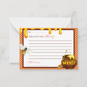 Sweet Honeybee Baby Shower Advice for Mummy Card