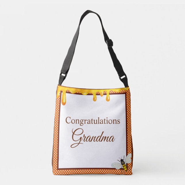 Sweet Honeybee Baby Shower  Crossbody Bag (Back)