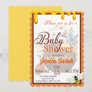 Sweet Honeybee Baby Shower Invitations