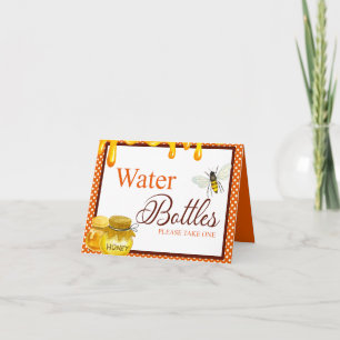 Sweet Honeybee Baby Shower Water Bottle Table Card