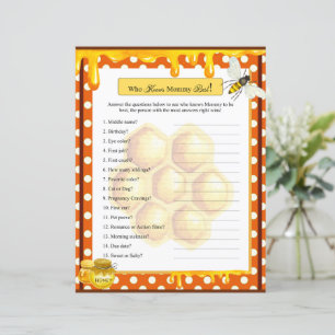Sweet Honeybee Baby Shower Who Knows Mummy Game