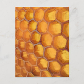 Sweet Honeycomb drawing orange yellow brown Postcard