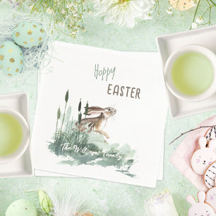 Sweet Hoppy Easter Bunny Watercolor Napkin