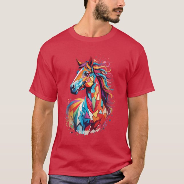 Sweet horse design colourful horse silhouette T-Shirt (Front)