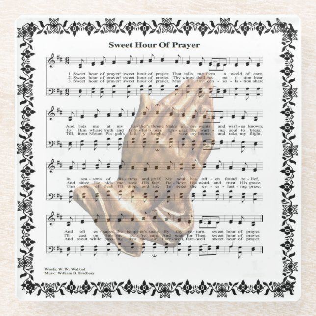 SWEET HOUR OF PRAYER* GLASS COASTER (Front)