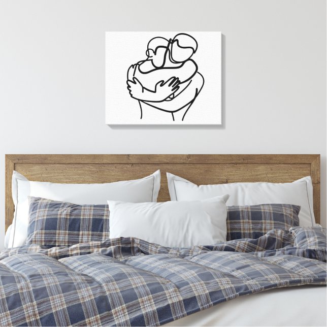 Sweet Hug Embrace  Canvas Print (Insitu(Bedroom))