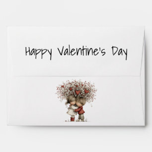 Sweet Hugging Sweethearts Valentine Card Envelope