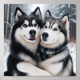 Sweet Huskies Poster