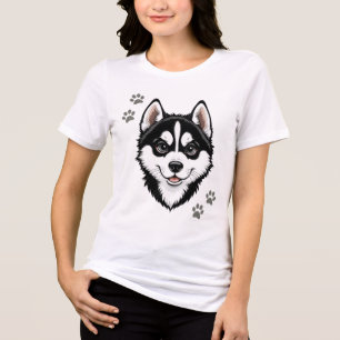 Sweet Husky Puppy Siberian Tri-Blend Shirt
