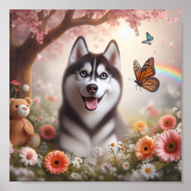 Sweet Husky with a bright smile Poster (Front)