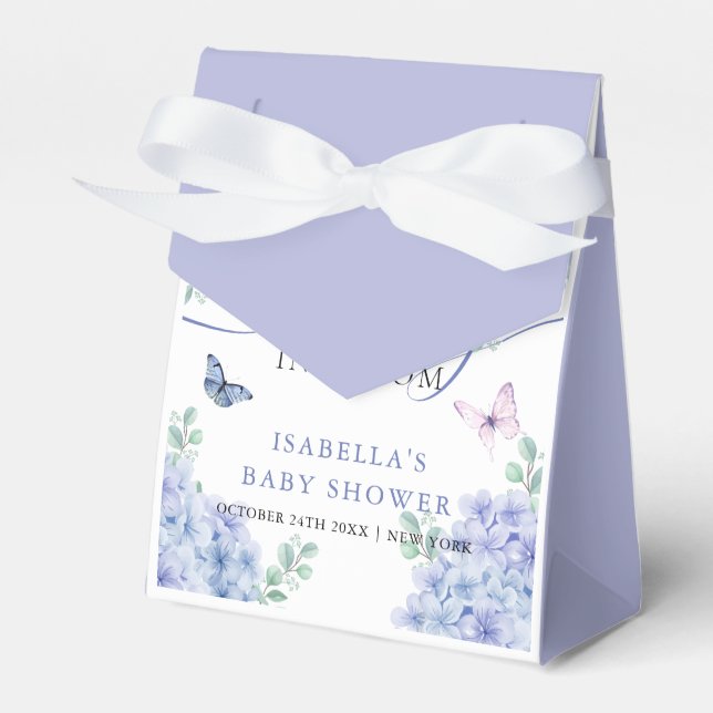 Sweet Hydrangea Floral Garden Baby Shower  Favour Box (Front Side)