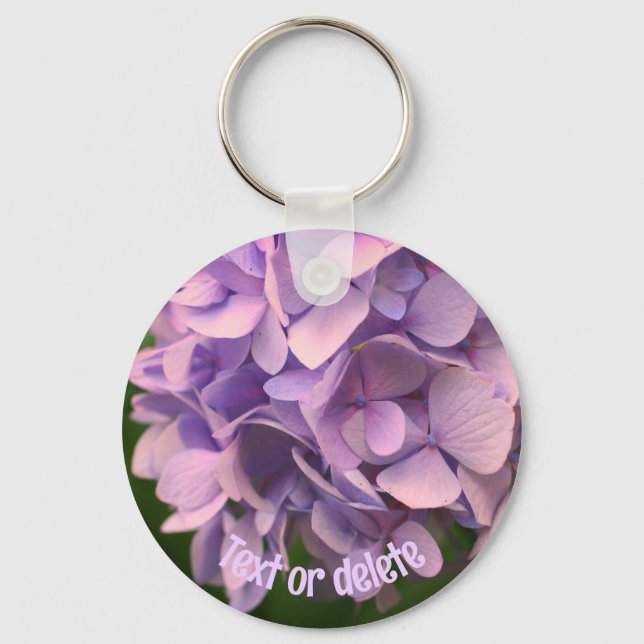 Sweet Hydrangea Flower Personalized Key Ring (Front)
