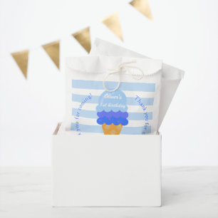 Sweet ice cream 1st birthday party blue boy favour bags