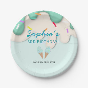 Sweet Ice Cream Birthday Paper Plate