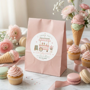 Sweet Ice Cream Birthday Thank You  Classic Round Sticker