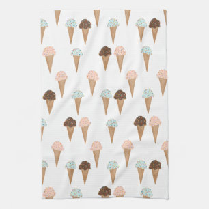 Sweet ice cream cone pattern kitchen towel