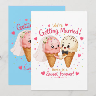 Sweet Ice Cream Couple Engagement Announcement