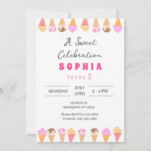 Sweet Ice Cream Party Invitation