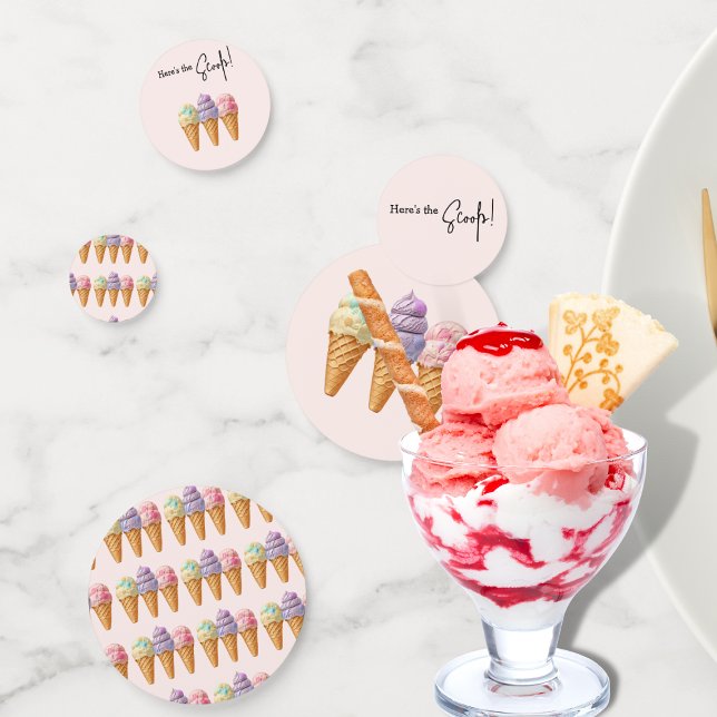 Sweet Ice Cream Summer Here Scoop Baby Shower Confetti (Creator Uploaded)