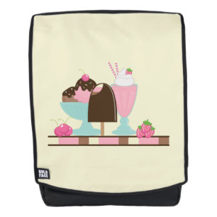 Sweet Ice Cream Sundae & Strawberry Float Backpack