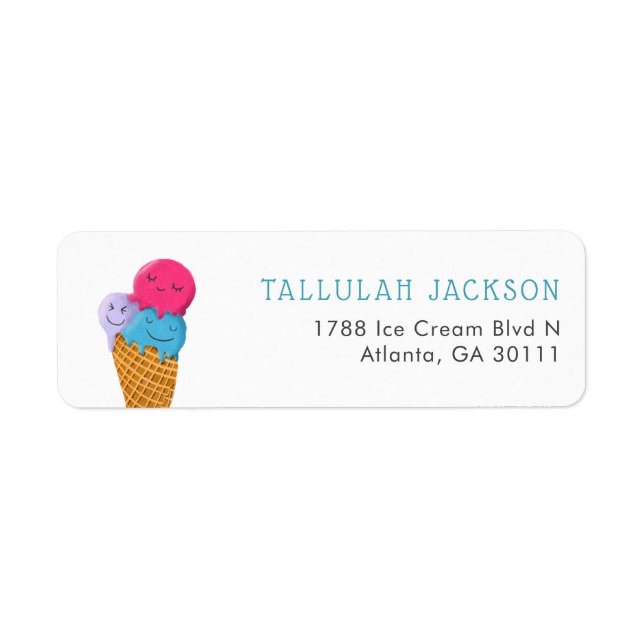 Sweet Ice Cream Waffle Cone Return Address (Front)