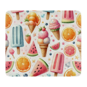 Sweet Ice Creams Pattern Cutting Board