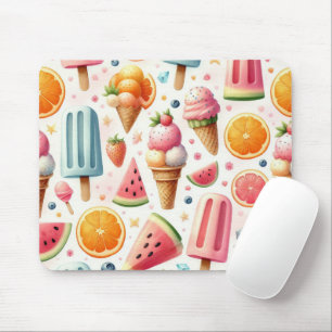 Sweet Ice Creams Pattern Mouse Mat