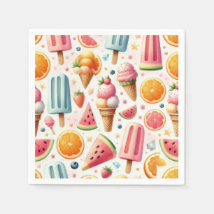 Sweet Ice Creams Pattern Napkin