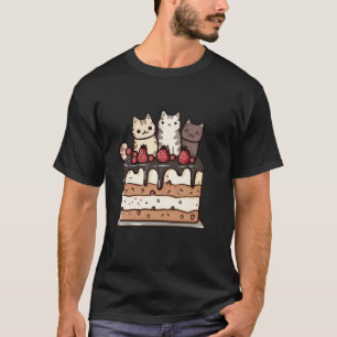 Sweet Icing Party Kitten Lover Birthday Cake Cute T-Shirt