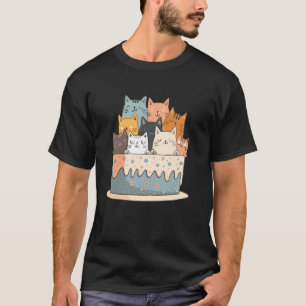Sweet Icing Party Kitten Lover Birthday Cake Cute  T-Shirt