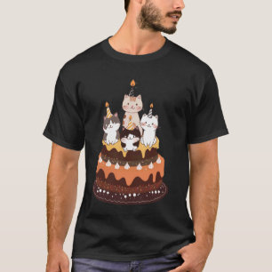 Sweet Icing Party Kitten Lover Birthday Cake Cute T-Shirt