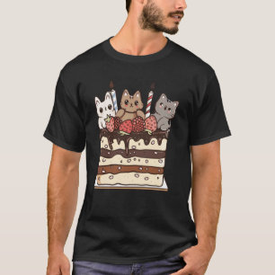 Sweet Icing Party Kitten Lover Birthday Cake Cute T-Shirt