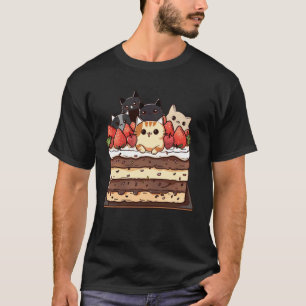 Sweet Icing Party Kitten Lover Birthday Cake Cute T-Shirt