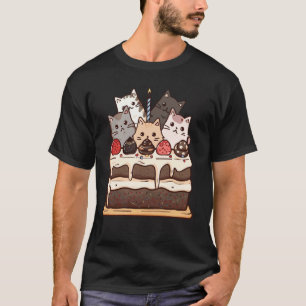 Sweet Icing Party Kitten Lover Birthday Cake Cute T-Shirt