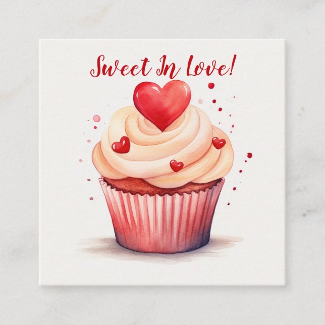 Sweet In Love Cupcake Valentine's Day Card (Front)