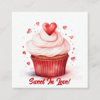 Sweet In Love Hearts Cupcake Valentine's Day Card