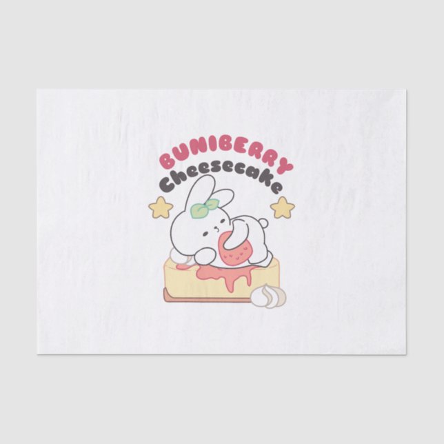 Sweet Indulgence: Buniberry Cheesecake Delight Tissue Paper (Front)