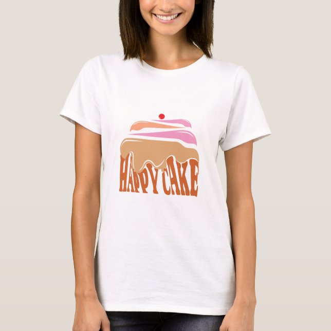 Sweet Indulgence: The Happy Cake T-Shirt (Front)
