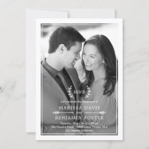 Sweet Initials EDITABLE COLOR Photo Invitation