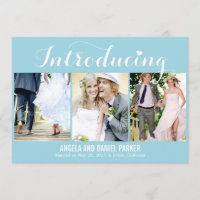 Sweet Introduction Wedding Announcement - Blue