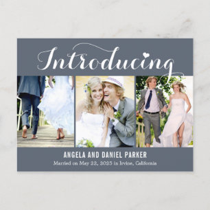Sweet Introduction Wedding Announcement Elopement Postcard